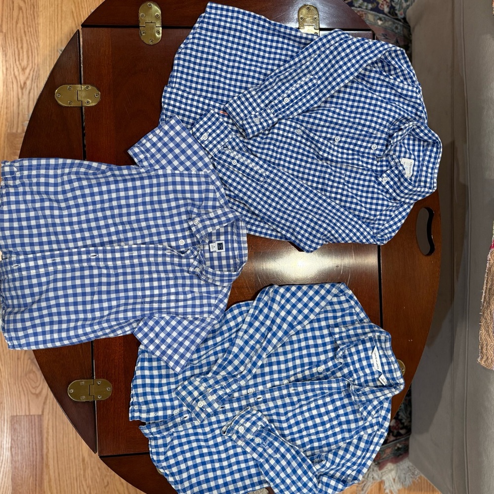 Blue and White Checkered Shirts